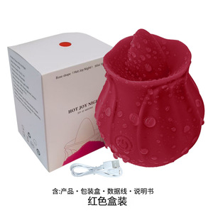 Vibratore a Forma di Rosa Rossa con Funzione Succhiante per Clitoride, Dildo Massaggiatore Punto G per Donne, 10 Frequenze, Ricaricabile USB, 100% Impermeabile - Product Image 6