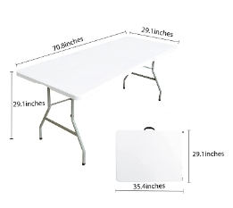 Outdoor Quality 6ft/8ft <b>Plastic</b> Folding Table <b>Chairs</b> Party Wedding <b>Garden</b> Events Foldable HDPE <b>Plastic</b> Outdoor Table - Product Image 5