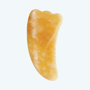 Herramienta de Masaje Facial Gua Sha de Piedra de Jade Amarilla Natural, Equipo de Belleza de Marca Privada - Product Image 4