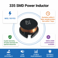 Inducteur de puissance CMS 335 3.3mH CD75 à inductance élevée, type ouvert, faible DCR pour convertisseur DC-DC