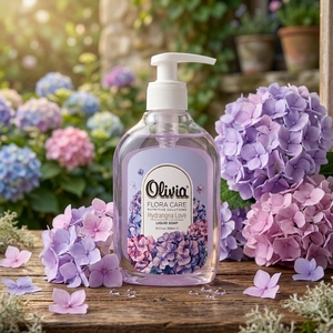 Hydrangea Love pH-Balanced Moisturizing <b>Liquid</b> Hand Soap with Panthenol Glycerin and Natural Extracts 500 ml Olivia Flora Care - Product Image 2