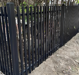 Clôture de jardin moderne en alliage d'aluminium noir à lame verticale 3D, revêtement poudré, personnalisable, anti-rongeurs, modélisation 3D – Offre Spéciale - Product Image 5