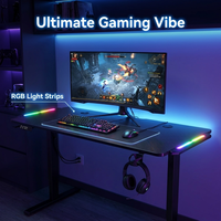 Table de jeu AOR E-sports avec plateau en fibre de carbone, éclairage d'ambiance RGB, mémoire 3 vitesses, vente en gros usine