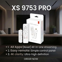 XS97 S3 Pro 14 BT Android 14 TV Stick 4K Quad Core Media Player WiFi 6 BT Remote Suara
