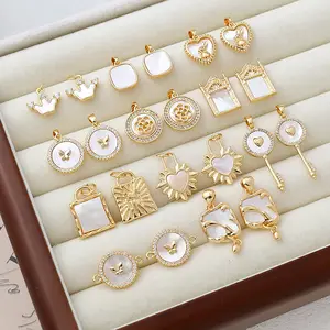 Thời trang Hot Bán thiết kế handmade 18K mạ vàng vỏ tự nhiên mẹ-của ngọc trai vàng mica mặt dây chuyền tự làm Đồng trang sức cho phụ nữ