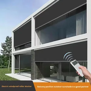 Hôtel intelligent réglable électrique coupe-vent store roulant extérieur pavillon <span class=keywords><strong>balcon</strong></span> pare-soleil rideau occultant plante artificielle - Product Image 2