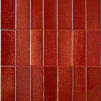 Ubin Dinding Keramik Daur Ulang Fanxixi Terracotta Merah Berbintik Terrazzo Matte Ramah Lingkungan Modern untuk Dapur dan Kamar Mandi Luar Ruangan