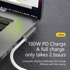 <span class=keywords><strong>C</strong></span>âble de charge magnétique <span class=keywords><strong>USB</strong></span>-<span class=keywords><strong>C</strong></span> pour MacBook - 5,9 pieds, gaine en alliage d'aluminium, blindage tressé, charge rapide 5A, 20V 60W-100W - Product Image 3
