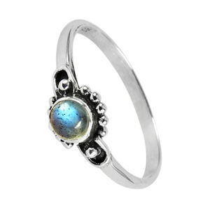 Anillo delicado de labradorita de Plata de Ley 925 para mujer, hecha a mano labradorita, piedras preciosas curativas de Fuego Azul, anillos de plata sólida a granel - Product Image 1
