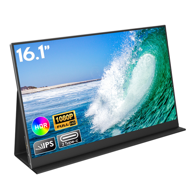 16.1 Inch LCD LED UHD 1080P 60Hz Gaming Monitor IPS Panel Screen USB Display Portable Monitor for PS5