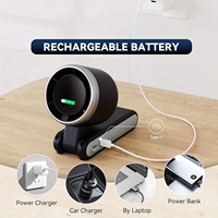 Ventilateur portable mini-turbine, rechargeable par USB, batterie 1000 mAh, pliable, 5 vitesses de vent, commande par bouton, ventilateur 3-en-1