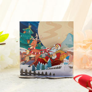 2024 नए क्रिसमस रचनात्मक स्टीरियोस्कोपिक 3 डी कागज मूर्तिकला हस्तनिर्मित आभूषण उपहार ग्रीटिंग कार्ड - Product Image 3