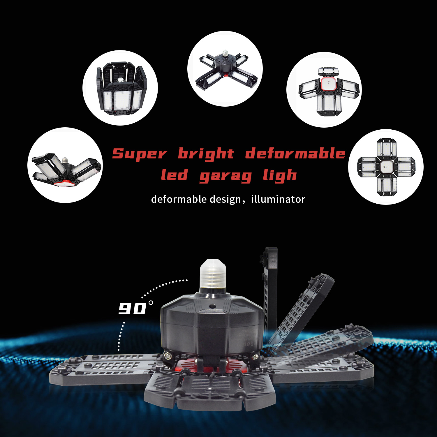 2021 linkable wraparound led highbay light 75 wattled deformable car garage light for workplace lighting