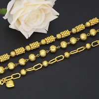 JXX Bijoux en Gros Luxe Plaqué Or 24K Laiton Tendance Chaîne Perles Bracelet Filigrane Bijoux Mariage Fête Unisexe Cadeau
