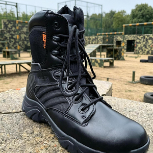 Bottes de sport montantes en cuir noir DF22 TSB09 pour hommes, bottes tactiques, vente en gros, kaki - Product Image 4