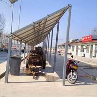 Système de panneaux solaires pour abri de voiture en aluminium Toit étanche Silicium polycristallin Contrôleur MPPT Batterie lithium-ion Panneaux solaires