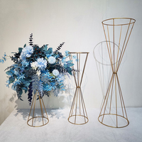Support à fleurs moderne en fer métallique blanc/doré 50/70cm, décoration de table pour mariage et événements