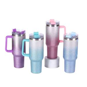 Taza de vacío de acero inoxidable 304 de doble capa con capacidad de 40oz, nueva pintura de diamante, viaje de acero inoxidable 304 - Product Image 5