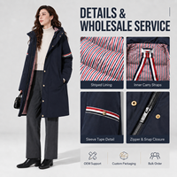 Doudoune mi-longue à capuche pour femme en duvet de canard blanc 90 %, coupe décontractée, manteau d'hiver décontracté pour commandes OEM en gros