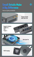 Mini PC alimenté par batterie Prix bas pour les jeux Personnaliser 11e 12e génération 2024 Intel I7 Mini ordinateur pas cher Linux Win 10 11 Mini Pc