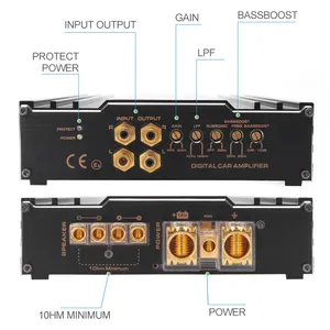 Monoblock Amplifier mobil 2000 watt, blok Mono 3000 W Kelas D Korea untuk mobil 1000 watt daya profesional