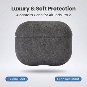 Étui pour écouteurs étanche personnalisé de luxe en Alcantara, étuis pour écouteurs pour <span class=keywords><strong>AirPods</strong></span> 1/2/3/4/<span class=keywords><strong>Pro</strong></span> Pro2 - Product Image 2