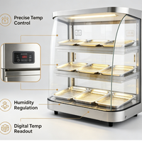 Armoire chauffante pour aliments DZCF-3F/9P, contrôle électronique numérique de la température, acier inoxydable, pour restaurant, fast-food