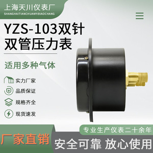 เกจวัดแรงดันแบบสองเข็มสองท่อ YZS-103 ขนาด 100 มม. 0-1200kPa เกลียวแกน โลหะ ผลิตจากโรงงานเซี่ยงไฮ้ - Product Image 3