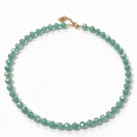 Collier de perles en rubis bleus, chaîne tour de cou, colliers de perles rondes pour cadeau et usage quotidien
