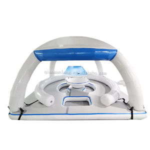 Plate-forme <span class=keywords><strong>gonflable</strong></span> de dock de chaise longue de flotteur de lac de nénuphar de Aqua Bana avec des nuances de tente - Product Image 2
