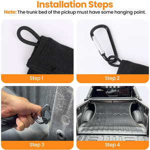Red de carga de puerta trasera organizadora de malla de nailon altamente elástica y estirable para cama de camioneta - Product Image 4