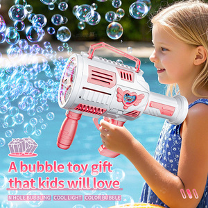 Pistolet à bulles automatique pour enfants en plastique pour fête de piscine en plein air en été, vente en gros, jouets à bulles électriques pour <span class=keywords><strong>mariage</strong></span> avec lumière et son - Product Image 2