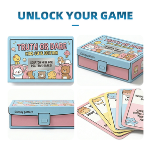 Cartes de vérité <span class=keywords><strong>ou</strong></span> de défi personnalisées pour fête de Noël en famille, en papier écologique épais et imperméable, avec estampage à chaud, style enfantin, en allemand - Product Image 3