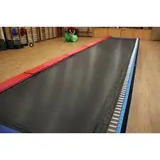 Diskon peralatan senam kualitas tinggi, peralatan senam kualitas tinggi dengan jejak Tumbling trampolin panjang