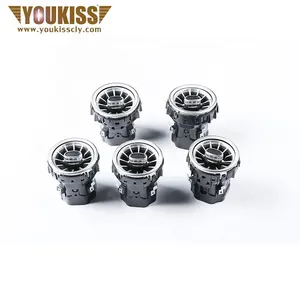 Ukiss-piezas automotrices, salida de aire Turbo brillante para Benz GLC, Clase E, C, W213, W205, X253, orificios de aire