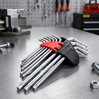 Set Kunci Torx Baja Keras Chrome Vanadium Ukuran Khusus Kunci Bintang Hex Tipe L Alat Tangan Berlapis Nikel