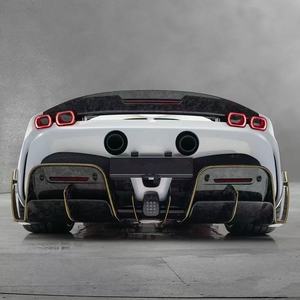 Per Ferrari <span class=keywords><strong>SF90</strong></span> Kit carrozzeria in fibra di carbonio <span class=keywords><strong>SF90</strong></span> aggiornato stile MSY in fibra di carbonio diffusore labbro anteriore spoiler gonna laterale - Product Image 2