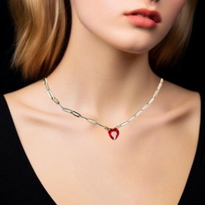 Collana con ciondolo a forma di cuore per donna, design semplice, collana da indossare tutti i giorni - Product Image 2