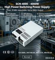 Alimentation à découpage industrielle OKEY 4000W réglable à sortie unique, entrée 110V/220V, sortie AC-DC 0-48V, courant élevé, efficacité >85%