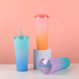 700ml personnalisé mode tendance cadeau d'affaires Girly coeur Portable haut niveau d'apparence gobelet tasse d'eau avec paille - Product Image 3