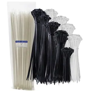 7.6*450 White Black Wire High tensile strength High quality tie 17'' PA66 Nylon Cable Kabelbinder Zip ties