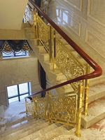 Takara — balustrade personnalisée en laiton/aluminium, sculpture, haut de gamme, balustrade, escalier