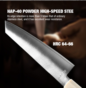 Manche en ivoire artificiel blanc 3 revêtements en acier composite HAP-40 acier Gyuto couteaux de chef ensemble de couteaux de cuisine <span class=keywords><strong>japonais</strong></span> - Product Image 4