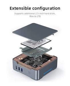 Mini PC para Juegos GK3 PRO, <span class=keywords><strong>Barebone</strong></span>, Intel Alder N150 N100 N305 Celeron N5105, Mini Computadora, DDR4 16GB 512G, Windows 11pro - Product Image 4