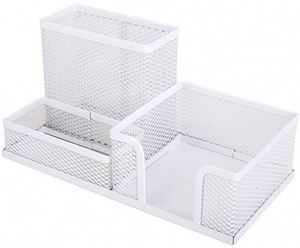 <b>Multi</b> Functional 3 Divided <b>Table</b> Holder <b>Table</b> Office Metal Mesh Desk Organizer 3 Compartments Desktop Accessories - Product Image 5