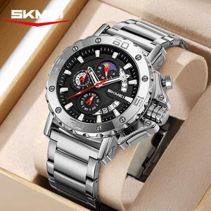 Skmei 9344 Or ou Argent Montre Homme Quartz Tendance Bracelet Acier Inoxydable Montre Étanche 3 ATM Vente en Gros Guangzhou - Product Image 2