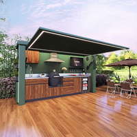 Nouvelle conception de cuisine mobile extérieure pour petite maison, cuisine préfabriquée avec porte automatique