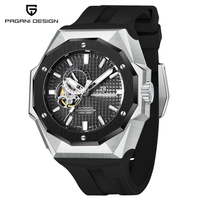 Montre automatique mécanique de voyage pour homme PAGANI Design classique de luxe YS010-2, étanche 100M, NH39, silicone, acier inoxydable