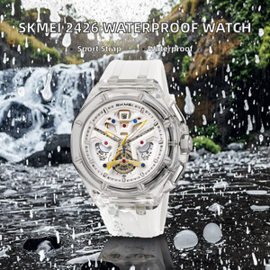 Reloj Deportivo de Lujo con Movimiento de Cuarzo, Correa de Silicona Impermeable de 29 mm de Ancho, Esfera con Indicadores y Caja de Aleación - Product Image 2