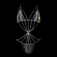 Chaînes de corps une pièce sexy en strass Ximang pour femmes, idéales pour les soirées en boîte de nuit et les spectacles, accessoires de bijoux de bikini pour l'Europe et l'Amérique